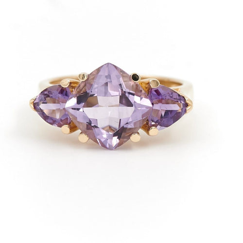 Bague 57.5 Bague cocktail en or jaune 18 carats et améthystes 58 Facettes 1931138CN