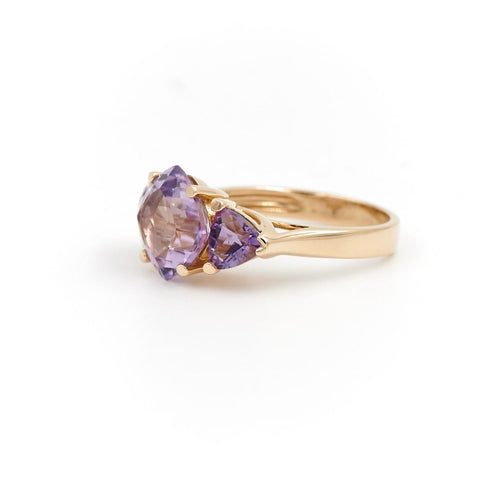 Bague 57.5 Bague cocktail en or jaune 18 carats et améthystes 58 Facettes 1931138CN
