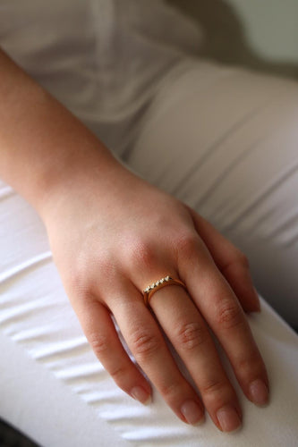 Bague 58.5 Bague demi-alliance en or jaune 18 carats sertie de diamants 58 Facettes 2225491CN