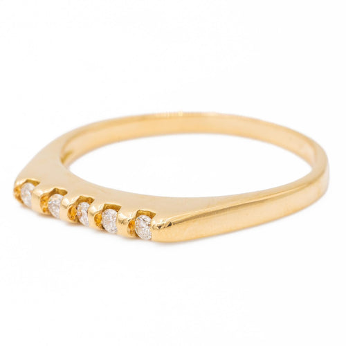 Bague 58.5 Bague demi-alliance en or jaune 18 carats sertie de diamants 58 Facettes 2225491CN