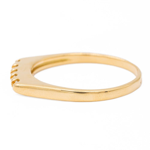 Bague 58.5 Bague demi-alliance en or jaune 18 carats sertie de diamants 58 Facettes 2225491CN