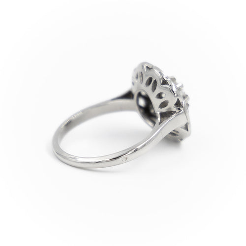 Bague 50 Bague marguerite rétro en platine 900 sertie de diamants 58 Facettes 2226833CN