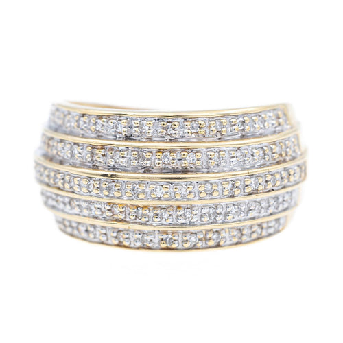 Bague 50 Bague jonc en or jaune 18 carats pavée de diamants 58 Facettes 2312827CN