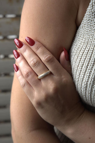 Bague 60 Bague pavée de diamants en or jaune 18 carats 58 Facettes 2309019CN