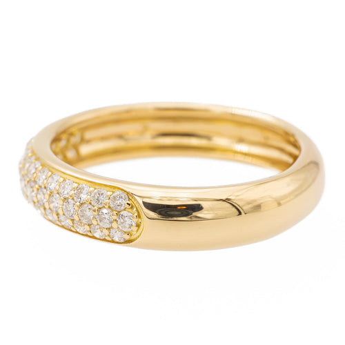 Bague 60 Bague pavée de diamants en or jaune 18 carats 58 Facettes 2309019CN