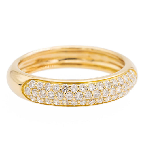 Bague 60 Bague pavée de diamants en or jaune 18 carats 58 Facettes 2309019CN