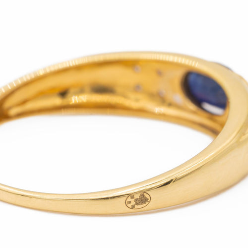 Bague 59 Bague en or jaune et or blanc 18 carats saphir et diamants 58 Facettes 2593579CD