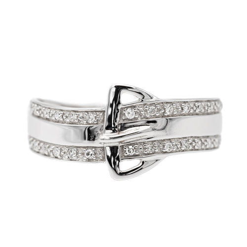Bague 58 Bague ceinture en or blanc 18 carats sertie de diamants 58 Facettes 2682327CD