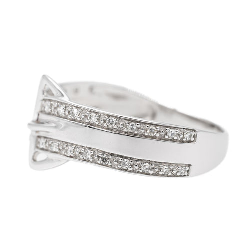 Bague 58 Bague ceinture en or blanc 18 carats sertie de diamants 58 Facettes 2682327CD