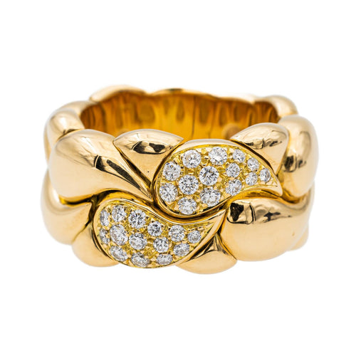 Bague 53 Chopard Casmir - Bague en or jaune pavée de diamants 58 Facettes 2721413CN