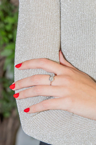 Bague 53 Bague Toi et Moi en platine 950 et diamants 58 Facettes 2735890CN