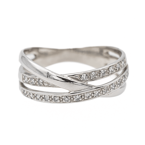 Bague 54 Bague en or blanc 18 carats sertie de diamants 58 Facettes 2833425CN