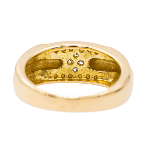 Bague 56 Bague en or jaune et or blanc 18 carats pavée de diamants 58 Facettes 2997695CN