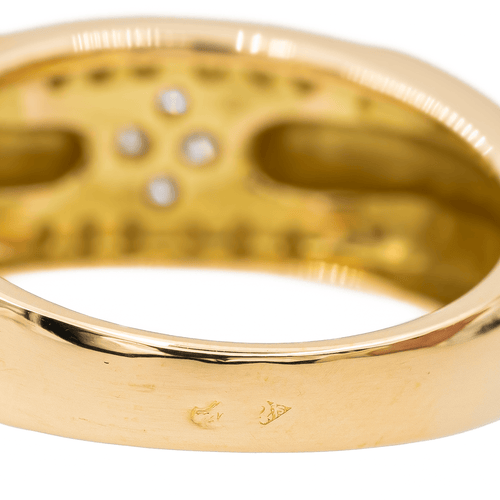 Bague 56 Bague en or jaune et or blanc 18 carats pavée de diamants 58 Facettes 2997695CN