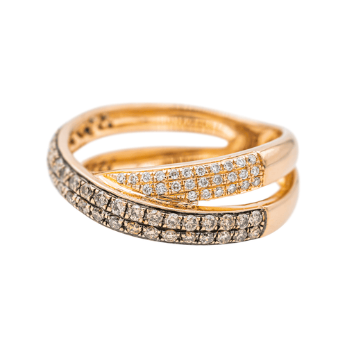 Bague 53 Bague en or rose 18 carats sertie de diamants 58 Facettes 3334104CN