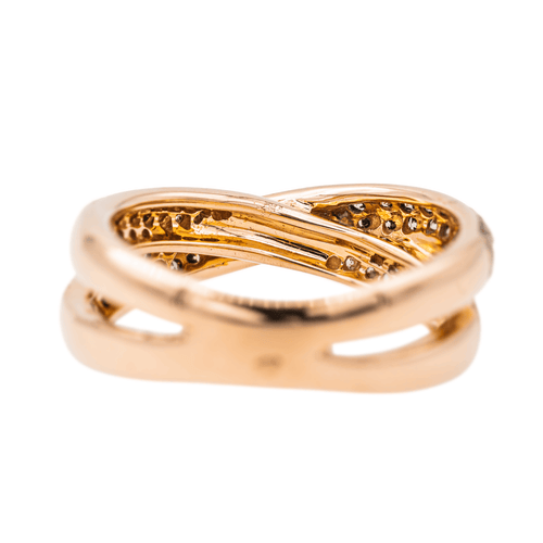 Bague 53 Bague en or rose 18 carats sertie de diamants 58 Facettes 3334104CN