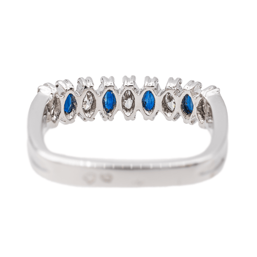 Bague 50 Bague en or blanc et platine saphirs et diamants 58 Facettes 3417085CN