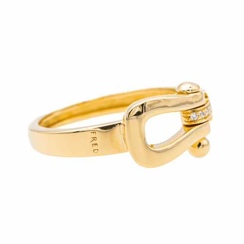 Bague 52.5 Fred Force 10 - Bague en or rose pavée de diamants 58 Facettes 3629867RV