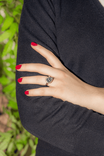 Bague 53 Bague en or blanc, aigue-marine et diamants 58 Facettes 3655097CN