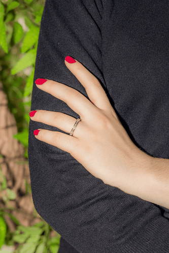 Bague 53 Demi-alliance - Bague en platine 950 sertie de diamants 58 Facettes 3634835CN