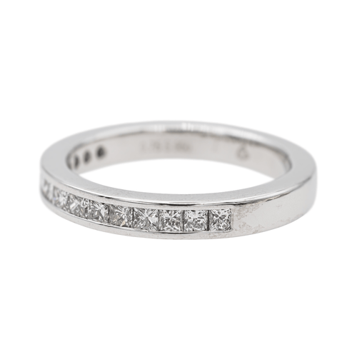 Bague 53 Demi-alliance - Bague en platine 950 sertie de diamants 58 Facettes 3634835CN