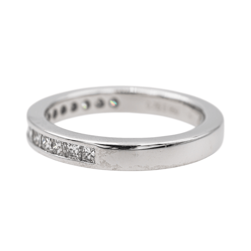 Bague 53 Demi-alliance - Bague en platine 950 sertie de diamants 58 Facettes 3634835CN