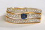Bague 58 Bague en or jaune 18 carats avec saphir ovale et diamants 58 Facettes 00390CN