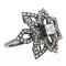 Bague 55 Bague fleur en or noir 18 carats et diamants 58 Facettes 578700RV