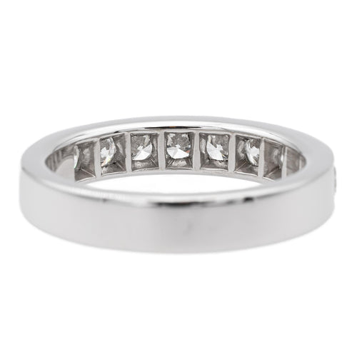 Bague 53 Bague demi-alliance en or blanc sertie de diamants 58 Facettes 578772RV