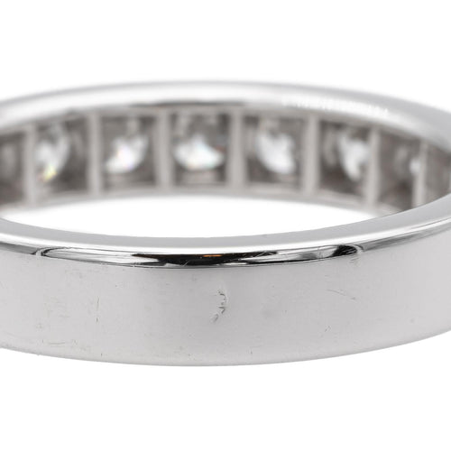 Bague 53 Bague demi-alliance en or blanc sertie de diamants 58 Facettes 578772RV