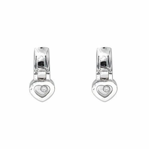 Boucles d'oreilles Chopard Happy Diamonds - Boucles d'oreilles en or blanc et diamants 58 Facettes 4410625CN