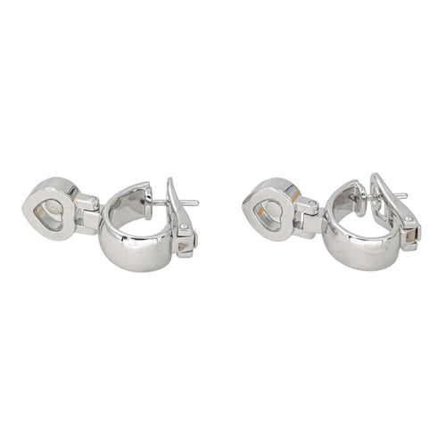 Boucles d'oreilles Chopard Happy Diamonds - Boucles d'oreilles en or blanc et diamants 58 Facettes 4410625CN