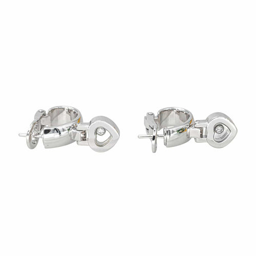 Boucles d'oreilles Chopard Happy Diamonds - Boucles d'oreilles en or blanc et diamants 58 Facettes 4410625CN