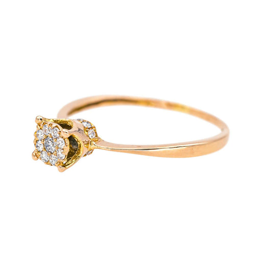 Bague 53.5 Bague en or rose 18 carats sertie de diamants taille brillant 58 Facettes 4570396CN
