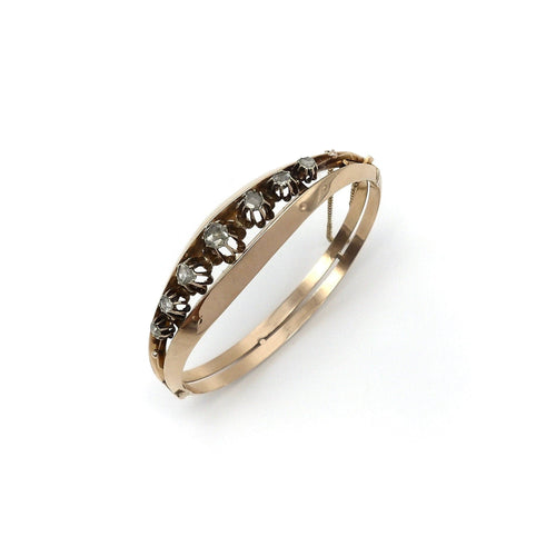 Bracelet Victorien - Bracelet en or rose 14K et diamants taille rose 58 Facettes