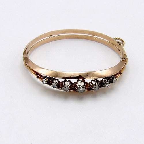 Bracelet Victorien - Bracelet en or rose 14K et diamants taille rose 58 Facettes