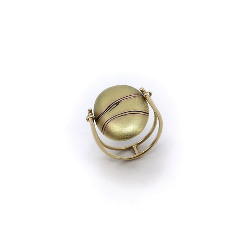 Bague Carrie Adell - Bague vintage Mokume Gane en or 18k et 14k 58 Facettes