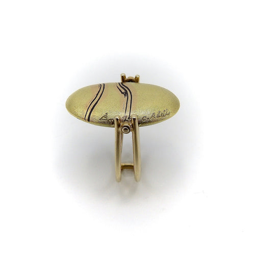 Bague Carrie Adell - Bague vintage Mokume Gane en or 18k et 14k 58 Facettes