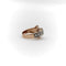 Bague Bague boucle rétro en or rose 14K avec diamants et rubis 58 Facettes