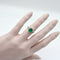 Bague Bague solitaire en platine avec émeraude et diamants 58 Facettes