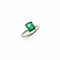 Bague Bague solitaire en platine avec émeraude et diamants 58 Facettes