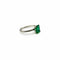 Bague Bague solitaire en platine avec émeraude et diamants 58 Facettes
