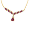 Collier Collier en or jaune 18 carats avec diamants et rubis 58 Facettes 34623