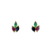 Boucles d'oreilles Boucles d'oreilles Feuilles en or jaune 18 carats et pierres de couleur 58 Facettes 34287