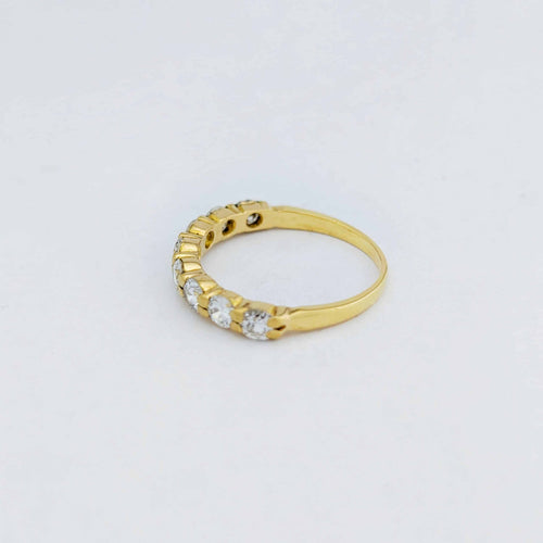 Bague 54 Demi-alliance - Bague en or jaune 18 carats et diamants 58 Facettes 31186