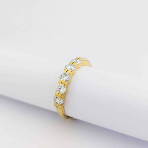 Bague 54 Demi-alliance - Bague en or jaune 18 carats et diamants 58 Facettes 31186