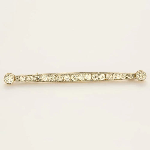 Broche Broche barrette Belle Époque en or jaune et or blanc 18K, diamants 2,50 ct 58 Facettes ALE5055