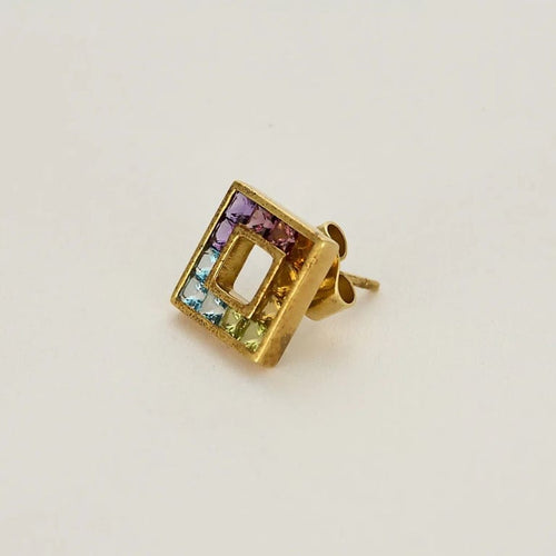 Boucles d'oreilles Boucles d’oreilles Arc-en-ciel en or jaune 18K et quartz multicolores 58 Facettes REU0798