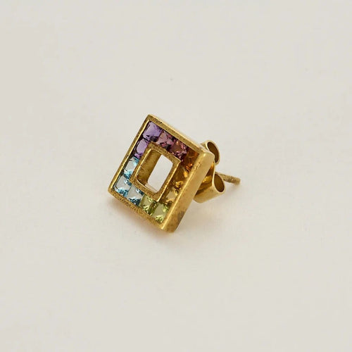 Boucles d'oreilles Boucles d’oreilles Arc-en-ciel en or jaune 18K et quartz multicolores 58 Facettes REU0798
