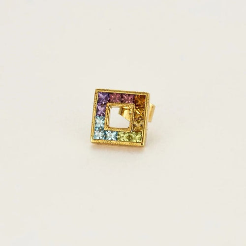 Boucles d'oreilles Boucles d’oreilles Arc-en-ciel en or jaune 18K et quartz multicolores 58 Facettes REU0798